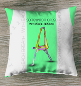 Meditative Ocean Breath Indoor Pillow in a calming indoor space.